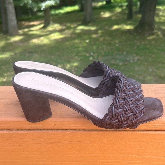 Veronica Beard Kerra Woven block-Heiled suede slide sandals - Picture 5 of 16